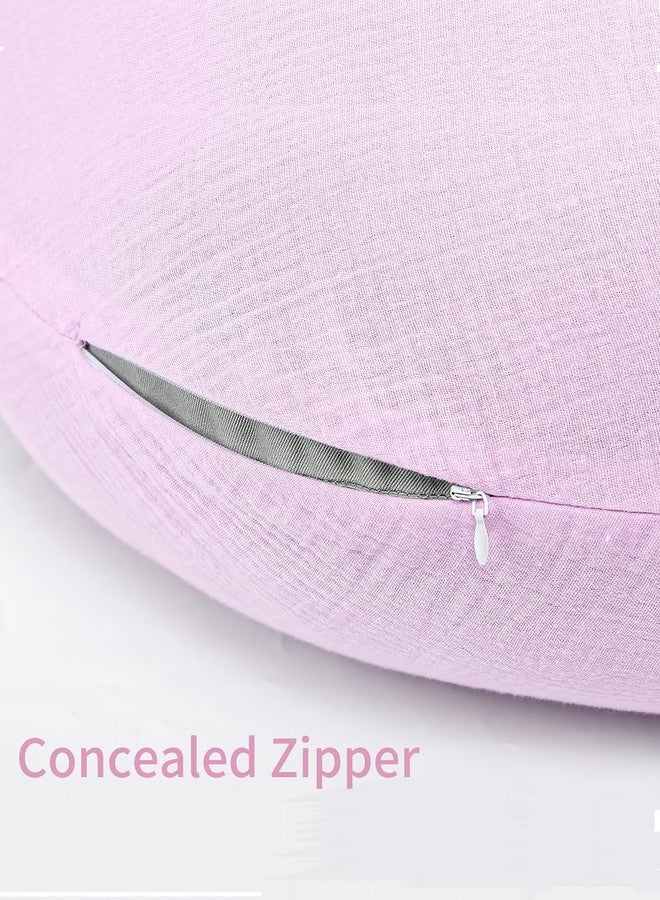SWESEN Nursing Pillow Cover, Soft Removable Cover for Breastfeeding Pillows, Pillow Slipcover for Baby Boys and Girls, Comfortable & Breathable, Purple, Washable (Only Cover) - Image 5